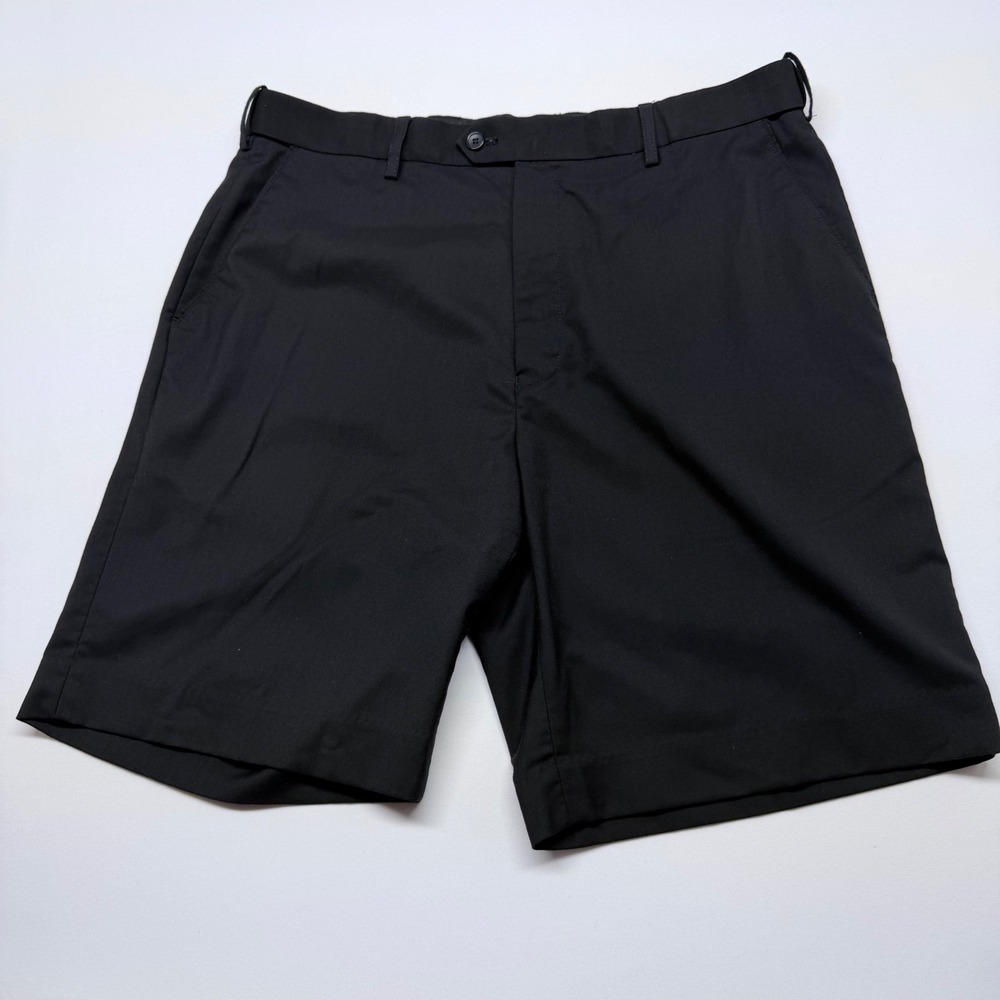 🔴 Bocaccio Golf Mens Black Flat Front Shorts Size 36 Polyester Rayon Spandex
